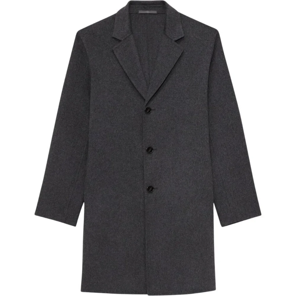NWT THEORY Wool Cashmere Long Coat Delancey Double Faced Tailored Grey Winter - Picture 2 of 16